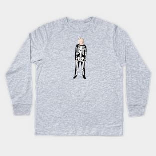 Skeleton Girl Kids Long Sleeve T-Shirt